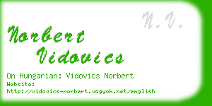 norbert vidovics business card